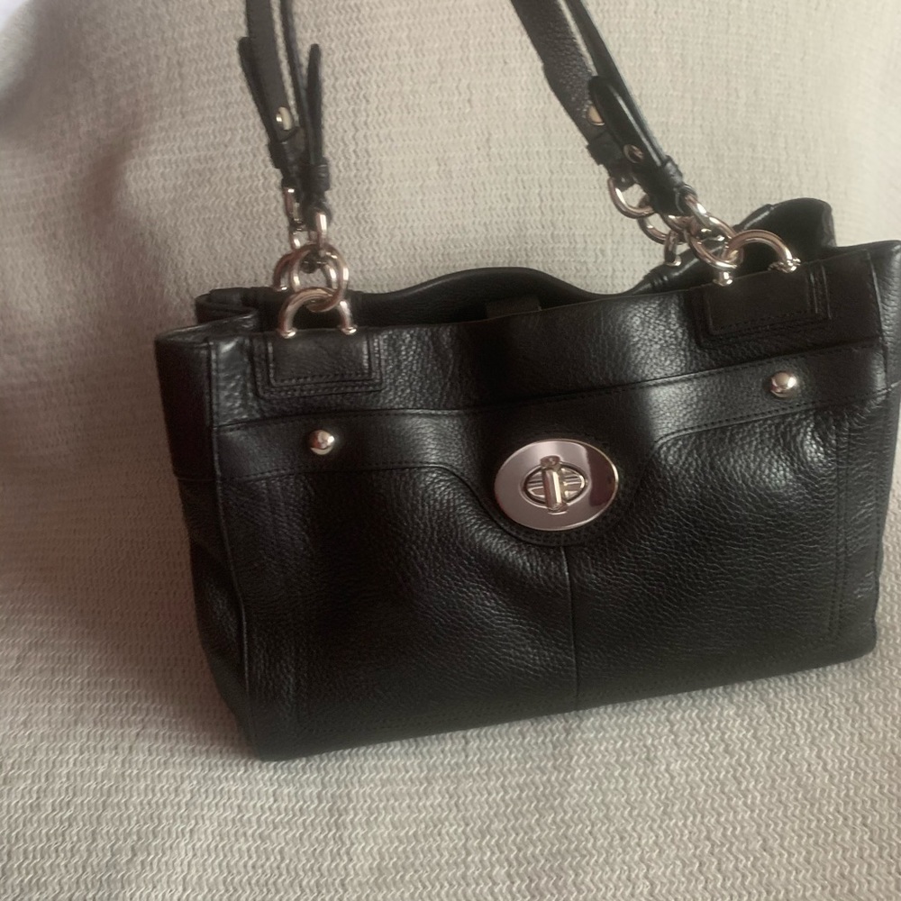 Coach leather handbag.